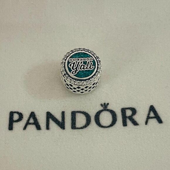 Pandora Welcome Y‘All Bracelet Charm Dog Bead Button S925 Sterling Silver - Picture 1 of 5